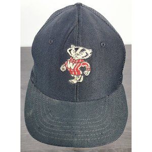 Vintage 80s Wisconsin Badgers Bucky Badger Snapback Hat Madison DeLong USA Made
